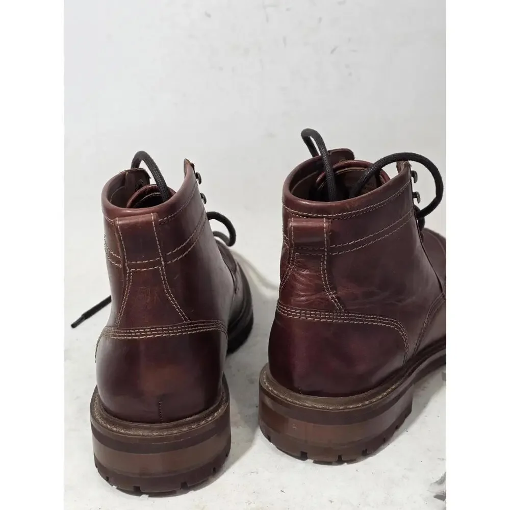 Johnston & Murphy Barrett Moc Toe Boot lace up leather men's shoes 8.5 M